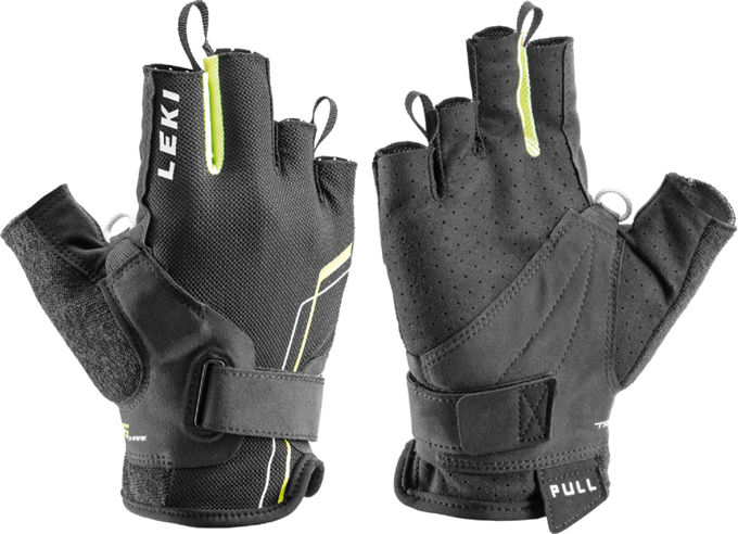 Gloves LEKI Nordic Breeze Shark Short Black/Yellow/White - 2022