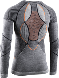 Thermal underwear X-BIONIC Apani 4.0 Merino Shirt Round Neck LG SL Black/Grey/Orange - 2022/23