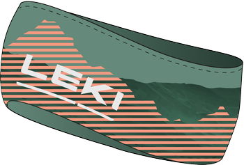 LEKI 4-Season Headband Green/Coral - 2022