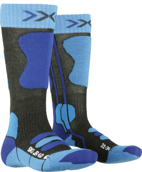 Skisocken X-Socks Ski Junior 4.0 Anthracite Melange/Electric Blue - 2023/24