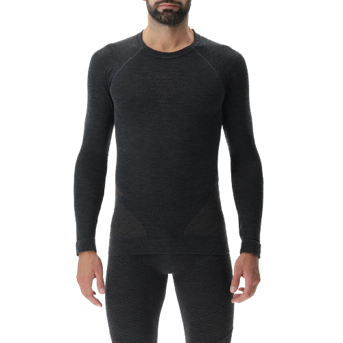 Thermounterwäsche UYN Man Fusyon Cashmere UW Shirt LG_SL Grey Rock/Brown - 2023/24