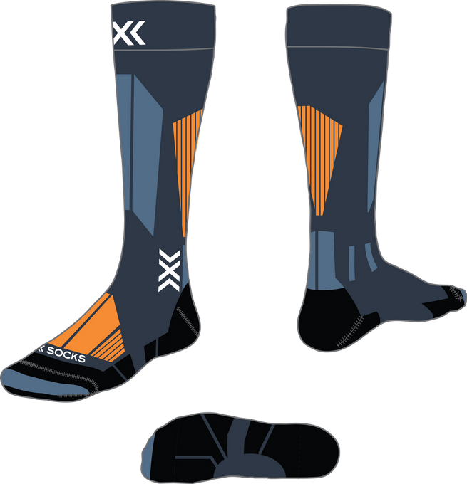 Ski socks X-Socks Ski Touring Perform OTC Marine/Orange - 2025/26