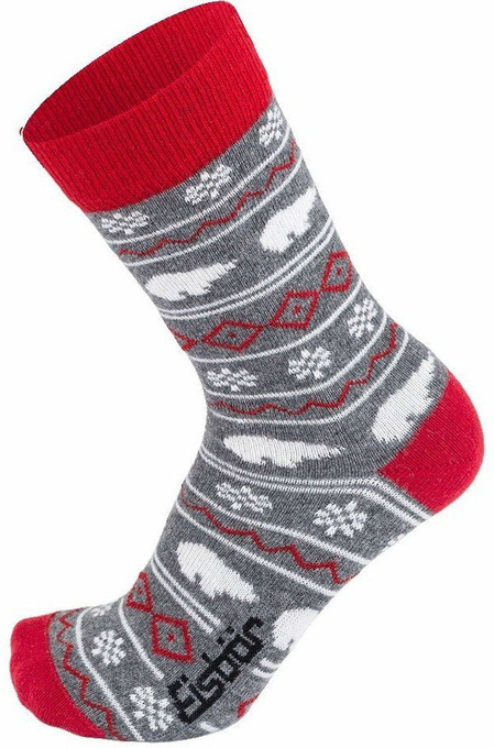 Socken EISBAR Easylife Jacquard Grey Mel/Red