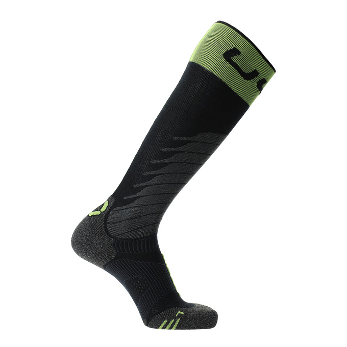 Ski socks UYN Man Ski One Merino Socks Black/Lime - 2025/26