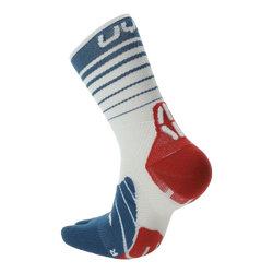 Skarpety trekkingowe UYN Man Runner's Five Socks White/Blue Poseidon/Red