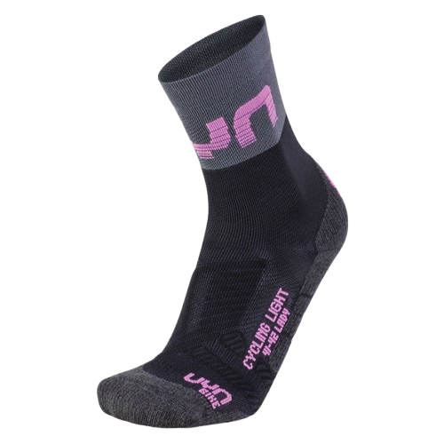 Radsocken UYN Woman Cycling Light Socks Black/Grey/Rose Violet