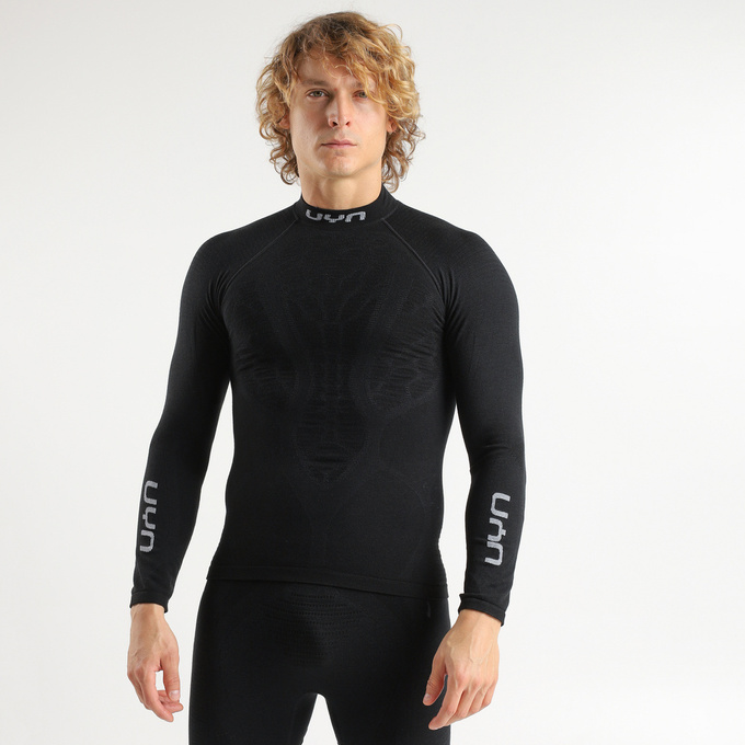 Koszulka termoaktywna UYN Man Elevatyon Biomorph UW Shirt Long SL Turtle New Neck Black - 2025/26