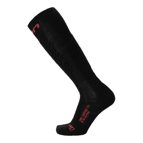 Skisocken UYN Woman Ski One Comfort Fit Black/Pink - 2025/26