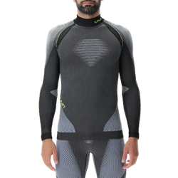 Koszulka termoaktywna UYN Man Evolutyon UW Shirt LG_SL Melange Anthracite Melange/Blue/Yellow Shiny - 2023/24