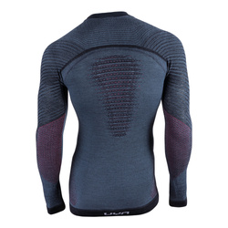 Thermounterwäsche UYN Man Fusyon UW Shirt LG SL Orion Blue/Bordeaux/Pearl Grey - 2022/23