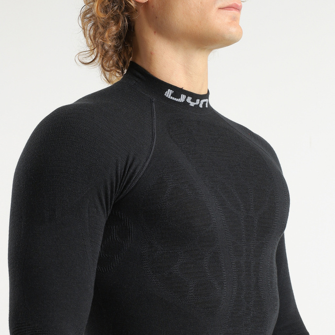 Koszulka termoaktywna UYN Man Elevatyon Biomorph UW Shirt Long SL Turtle New Neck Black - 2025/26