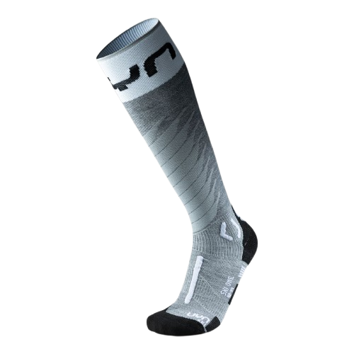Ski socks UYN Man Ski One Merino Socks Grey Melange/White - 2025/26