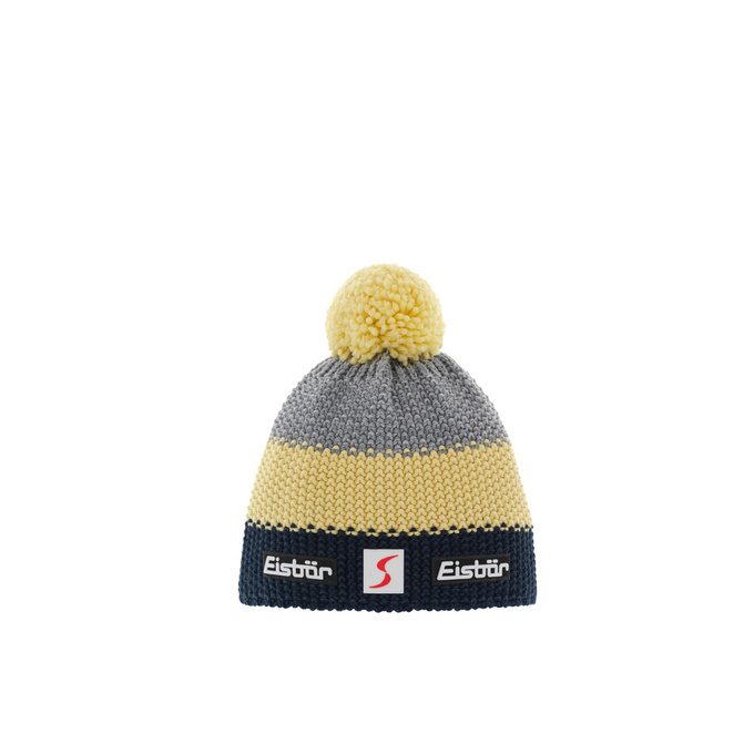 Czapka EISBAR Star Pompon MÜ SP Kids Nachtmeliert/Banana/Hellgraum - 2022/23