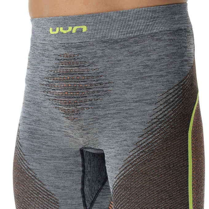 Kalesony UYN Man Ambityon UW Pants Long Black Melange/Atlantic/Orange Shiny - 2023/24