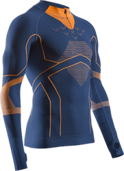 Koszulka termoaktywna X-bionic Energy Accumulator Light Shirt LS 1/2 Zip Men Marine/Orange - 2024/25