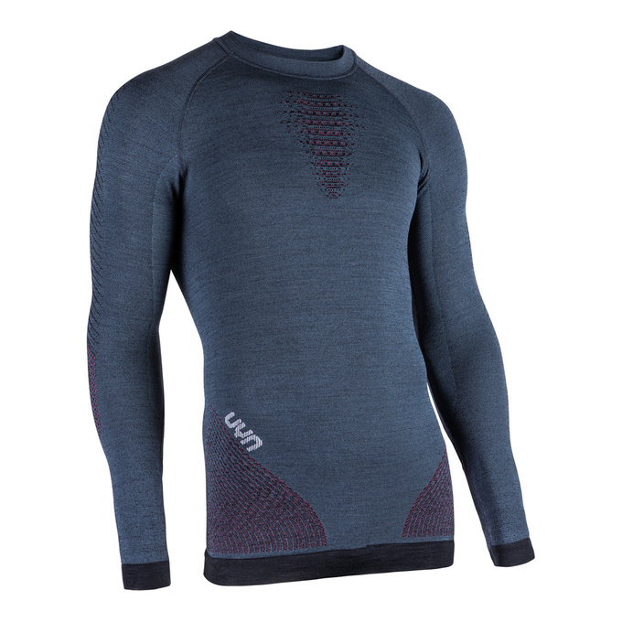 Thermounterwäsche UYN Man Fusyon UW Shirt LG SL Orion Blue/Bordeaux/Pearl Grey - 2022/23