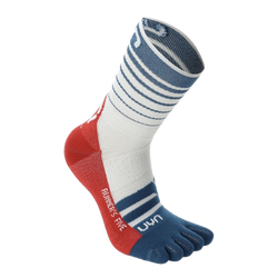 Skarpety trekkingowe UYN Man Runner's Five Socks White/Blue Poseidon/Red