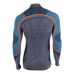Thermal underwear UYN Man Ambityon UW Shirt LG_SL Melange Turtleneck Black Melange/Atlantic/Orange Shiny - 2023/24