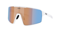 Sunglasses BLIZ P001 Frame Matte White with N_O_N Coral/Orange Mirror Blue Lenses