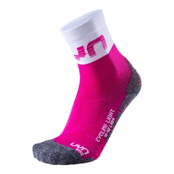 Cycling Socks UYN Women Cycling Light Socks Pink/White