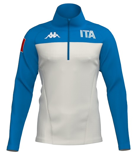 Bluza polarowa Kappa 6CENTO 687BK ITA White Coconut/Blue - 2024/25