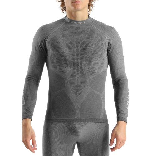 Koszulka termoaktywna UYN Man Elevatyon Biomorph UW Shirt Long SL Turtle New Neck Grey Melange - 2025/26