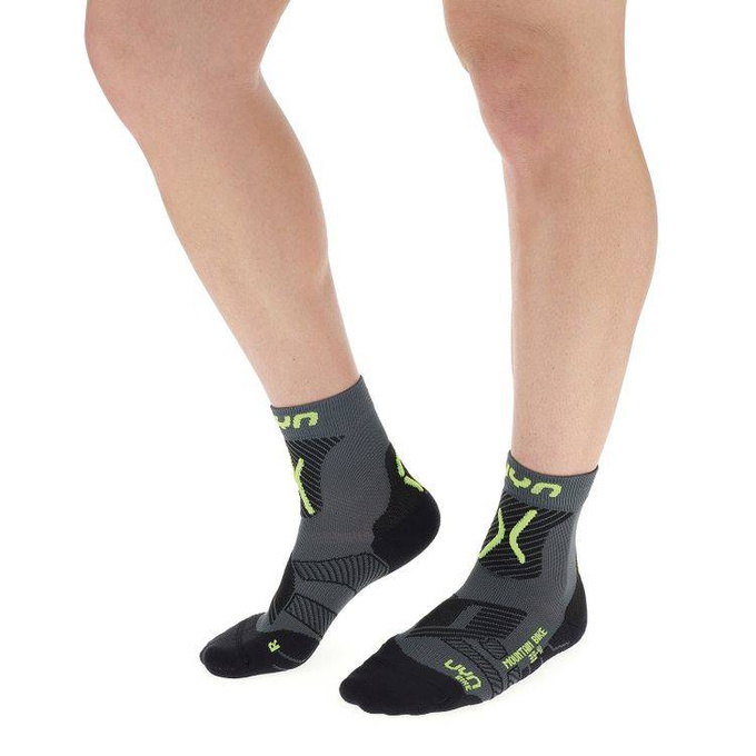 Radsocken UYN Man Cycling MTB Anthracite/Yellow Fluo