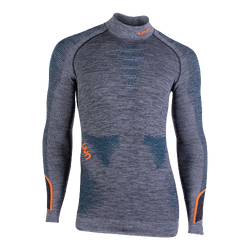 Thermal underwear UYN Man Ambityon UW Shirt LG_SL Melange Turtleneck Black Melange/Atlantic/Orange Shiny - 2023/24