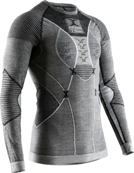 Koszulka termoaktywna X-BIONIC Apani 4.0 Merino Shirt Round Neck Lg Sl Black/Grey/White - 2021/22