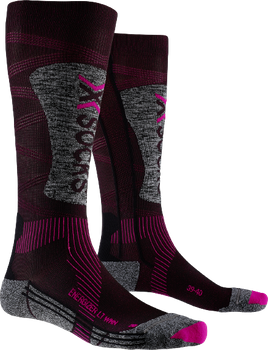 Skarpety narciarskie X-socks Ski Energizer LT 4.0 Women Black/Fluo Pink/Stone Grey Melange - 2023/24