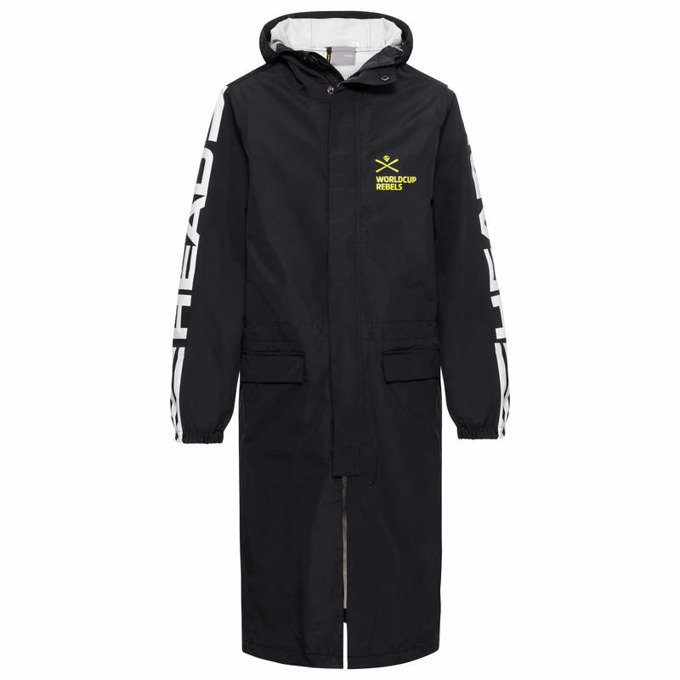 Płaszcz trenerski HEAD Race Rain Coat Black Junior - 2021/22