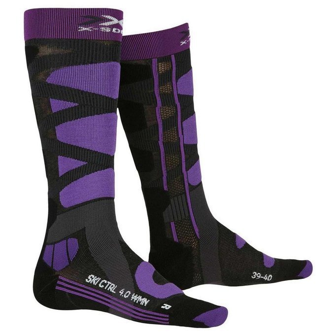 Skarpety narciarskie X-Socks Ski Control 4.0 Women Charcoal Melange/Purple - 2023/24