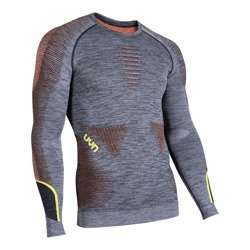 Koszulka termoaktywna UYN Men Ambityon Long Sleeves  Black Melange/Orange/Yellow - 2022/23